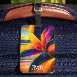 Monogramm der tropischen Paradise-Blume Gepäckanhänger