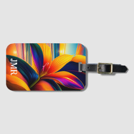 Monogramm der tropischen Paradise-Blume Gepäckanhänger