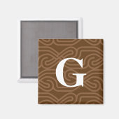 Monogramm der verzierten Knüpfarbeit - Buchstabe G Magnet (Vorderseite/Rückseite)