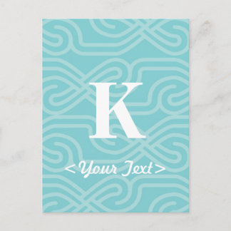 Monogramm der verzierten Knüpfarbeit - Buchstabe K Postkarte