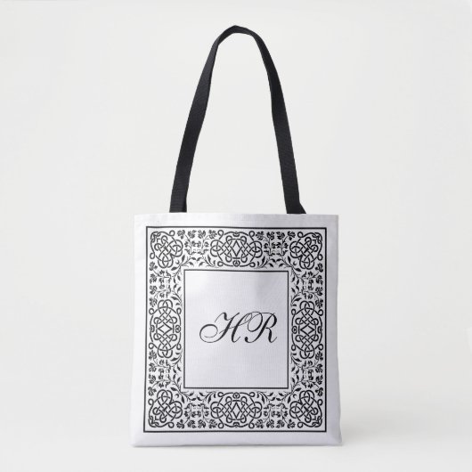 Monogramm der verzierten Knüpfarbeit Tasche (Vorderseite)
