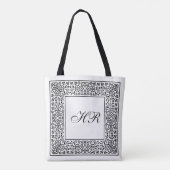 Monogramm der verzierten Knüpfarbeit Tasche (Rückseite)
