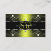 Monogramm der Verzierten, luxuriösen, schwarzen un Visitenkarte (Vorderseite)