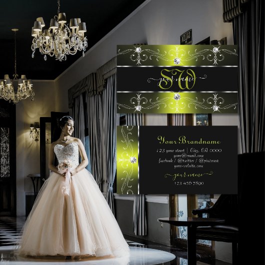 Monogramm der Verzierten, luxuriösen, schwarzen un Visitenkarte