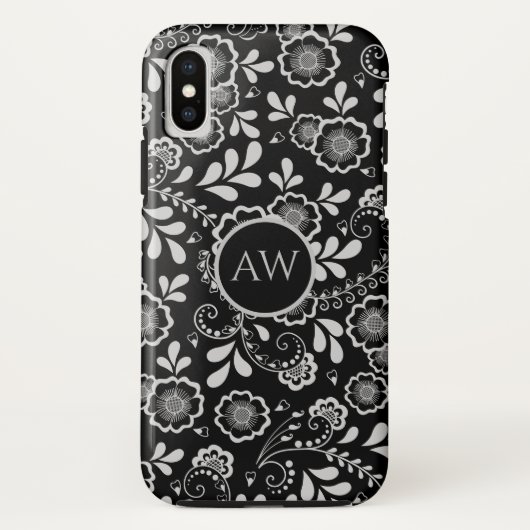 Monogramm der Viktorianischen Blumenspitze aus Sil Case-Mate iPhone Hülle (Rückseite)