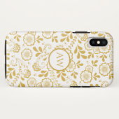 Monogramm der Viktorianischen Blumenzange aus Gold Case-Mate iPhone Hülle (Rückseite (Horizontal))