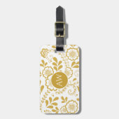 Monogramm der Viktorianischen Blumenzange aus Gold Gepäckanhänger (Vorderseite vertikal)