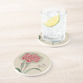 Monogramm der Vintagen Aquarellfarben-Blume Getränkeuntersetzer (Seite)