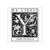 Monogramm der Vintagen Blume Briefbuch Ex Libris Gummistempel (Prägung)