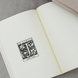 Monogramm der Vintagen Blume Briefbuch Ex Libris Gummistempel