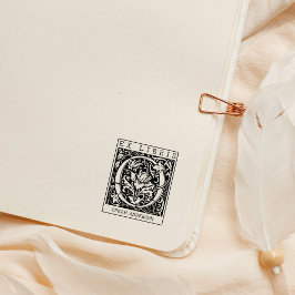 Monogramm der Vintagen Blume Briefbuch Ex Libris Gummistempel