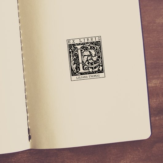 Monogramm der Vintagen Blume Briefbuch Ex Libris Gummistempel