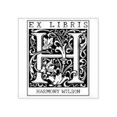 Monogramm der Vintagen Blume Briefbuch Ex Libris Gummistempel (Prägung)