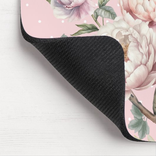 Monogramm der Vintagen Blütencreme Mousepad (Ecke)