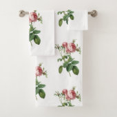 Monogramm der Vintagen botanischen Rose Badhandtuch Set (Insitu)