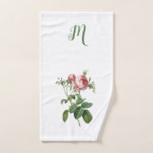 Monogramm der Vintagen botanischen Rose Badhandtuch Set (Handtuch)