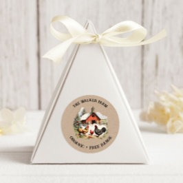 Monogramm der Vintagen Hühnerfarm Runder Aufkleber