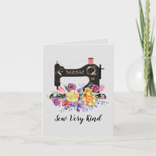 Monogramm der Vintagen Nähmaschine Vielen Dank (Vorderseite)