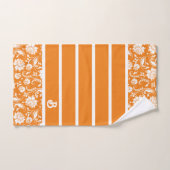 Monogramm der Vintagen Orangen-Damasken Badhandtuch Set (Handtuch)