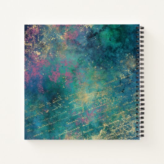 Monogramm der Vintagen Pfauenkollage Notizblock (Rückseite)