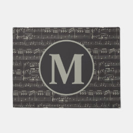 Monogramm der Vintagen Schwarzen Musiknote Fußmatte