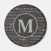 Monogramm der Vintagen Schwarzen Musiknote Magnet (Vorne)