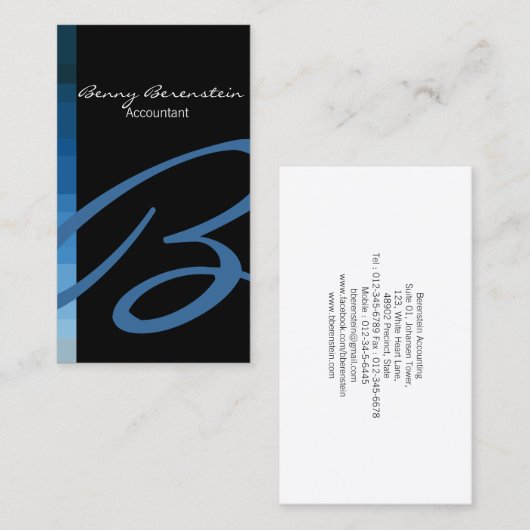 Monogramm der Visitenkarte (Vorne/Hinten)