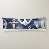 Monogramm der Wasserfarbe der Seezunge Seitenschläferkissen (Rückseite)