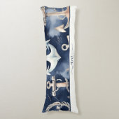 Monogramm der Wasserfarbe der Seezunge Seitenschläferkissen (Vorderseite Vertikal)