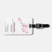 Monogramm der weiblichen Handschrift Minimalistisc Gepäckanhänger (Vorderseite horizontal)