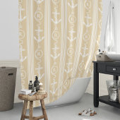 Monogramm der weißen Ankerseilbahn Duschvorhang