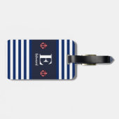 Monogramm der weißen Streifen der Nautik Gepäckanhänger (Rückseite horizontal)