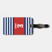 Monogramm der weißen Streifen der Nautik Gepäckanhänger (Rückseite horizontal)