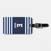 Monogramm der weißen Streifen der Nautik Gepäckanhänger (Vorderseite horizontal)