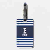 Monogramm der weißen Streifen der Nautik Gepäckanhänger (Rückseite vertikal)