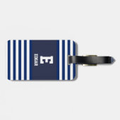 Monogramm der weißen Streifen der Nautik Gepäckanhänger (Rückseite horizontal)