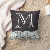 Monogramm der weißen Tafelsilbe Kissen (Decke)