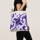Monogramm der weißen und violetten, Geblüht Gold-B Tasche (Von Nahem)