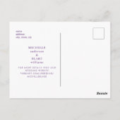 Monogramm der weißen Wildblumen Save the Date Postkarte (Rückseite)