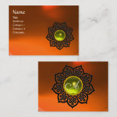 MONOGRAMM DER ZELLTISCHEN BLUME Orangengelber Topa Visitenkarte (Vorne/Hinten)