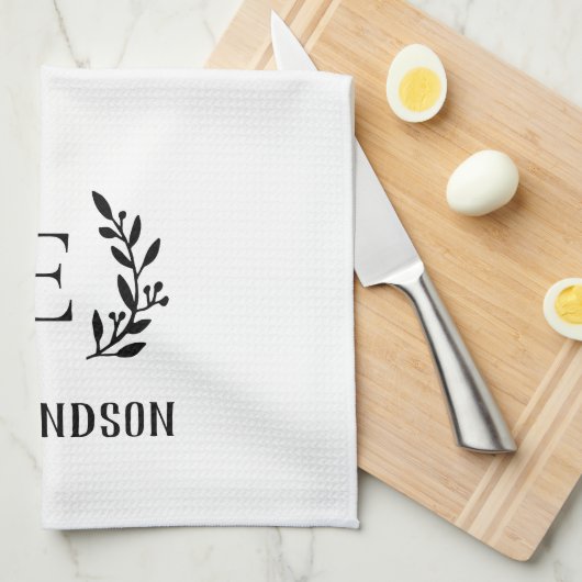 Monogramm der Zweigniederlassung eines Schwarzen B Geschirrtuch (Viertel Falte)