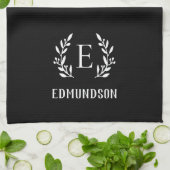 Monogramm der Zweigniederlassung eines Schwarzen B Geschirrtuch (Gefaltet)