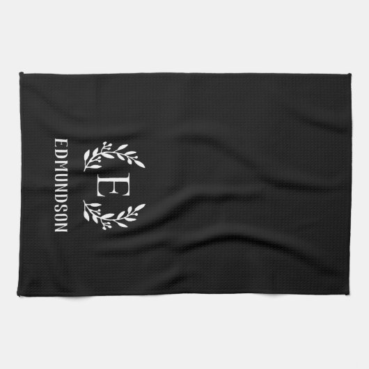 Monogramm der Zweigniederlassung eines Schwarzen B Geschirrtuch (Horizontal)