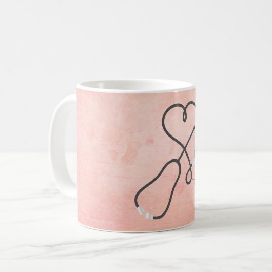 Monogramm des Abschlusses Nurus oder Doctor Stetho Kaffeetasse (Vorderseite Links)