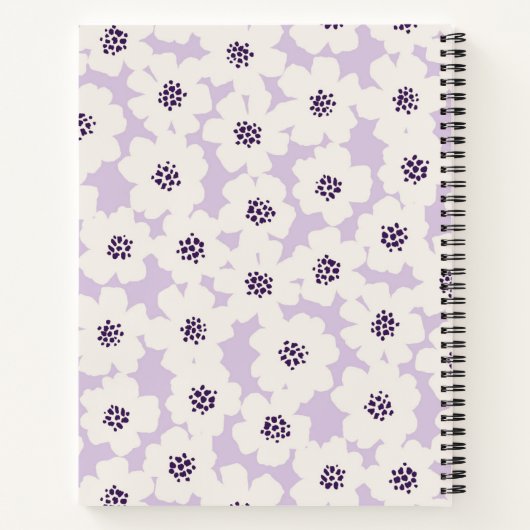 Monogramm des abstrakten Blockfloral-Lavendels Notizblock (Rückseite)