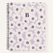 Monogramm des abstrakten Blockfloral-Lavendels Notizblock (Vorderseite)