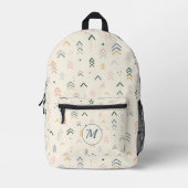 Monogramm des abstrakten Retro-Pfeil Bedruckter Rucksack (Vorderseite)