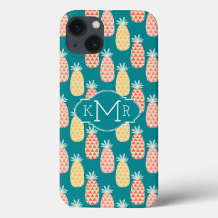 Monogramm des Ananas-Gekritzel-Muster-  Case-Mate iPhone Hülle
