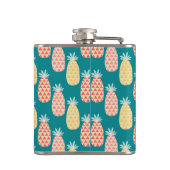 Monogramm des Ananas-Gekritzel-Muster-| Flachmann (Rückseite)