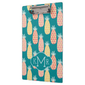 Monogramm des Ananas-Gekritzel-Muster-| Klemmbrett (Links)